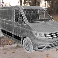 Silver Modern Van With Streamlined Exterior Design Tinted Windows And Alloy Wheels 3d model