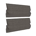 Gray Linen Roman Shades With Pleated Design For Home Window Treatment