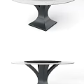 Modern Dining Tables With Marble Tabletops And Black Bases In Round And Rectangular Shapes 3d model