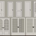 White Interior Hinged Doors With Various Panel And Glass Designs For Home 3d model
