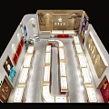 Luxury Jewelry Store Interior With Elegant Display Counters And Exquisite Gold Jewelry Exhibits