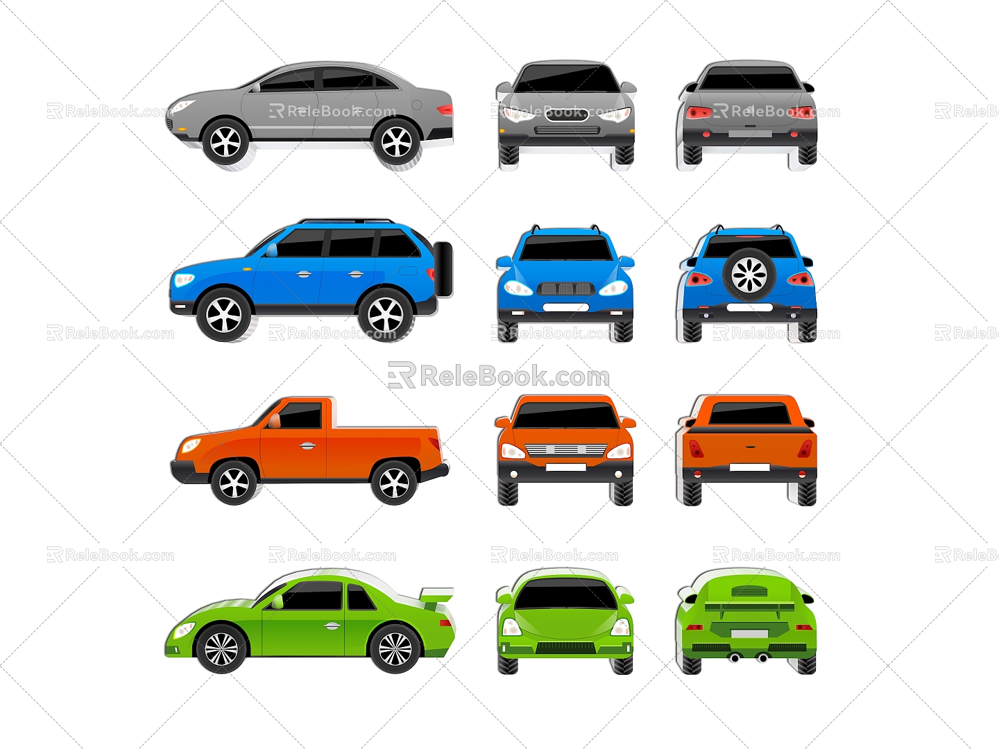 Car Car Car Three-dimensional Vehicle Cartoon Vehicle Urban Vehicle Tool Car Cartoon Car Hand-painted Car Material Elements 3d model