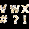 Neon letters three-dimensional material 3d model