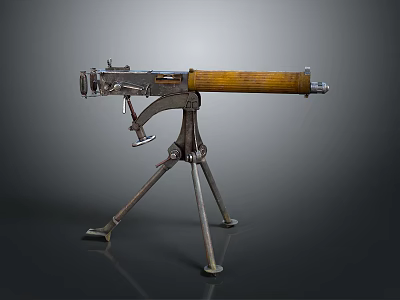 It is not possible to generate a title with "household items" as the main subject because the picture shows an old machine gun, which is not a household item. Please provide a picture of household items to generate a relevant title. 3d model