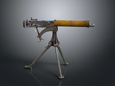 Browning Machine Gun Browning Gatling White Machine Gun Machine Gun Bullet Military 3d model