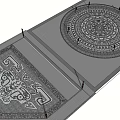 Circular Garden Ornament Featuring Intricate Geometric Patterns And Decorative Pavement Design 3d model