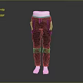 Black Casual Pants With Red Stripes On Legs And Side Pockets