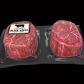 Fresh Black Angus Beef Cuts in Clear Vacuum Sealed Packaging 3d model