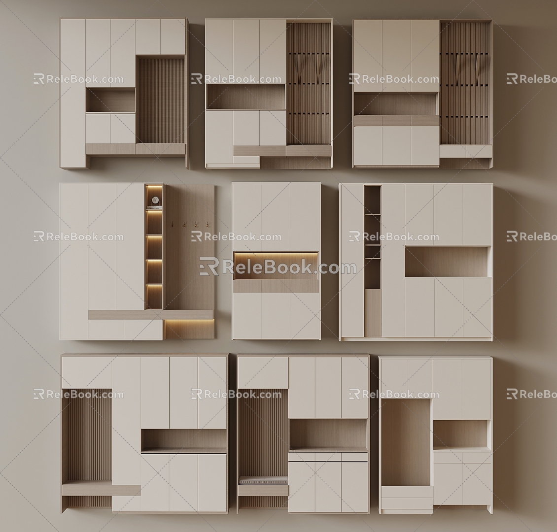 Shoe Cabinet Combination 3d model