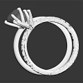Three Elegant Silver Rings With Large Transparent Gemstones And Small Diamond Decorations