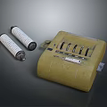 Vintage Adding Machine Equipment With Retro Design And Two Paper Rolls 3d model