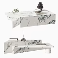 Modern Marble Coffee Table With Decorative Items And Minimalist Design Style 3d model