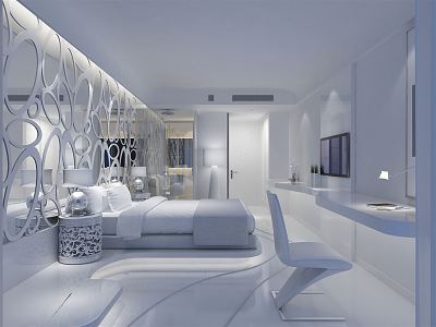 White Room Modern Room 3d model