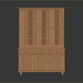 Traditional Wooden Cabinet With Upper Open Shelves And Lower Storage Drawers And Doors