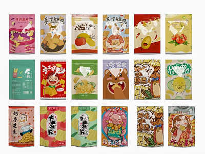 Modern Snack Packaging Bag 3d model