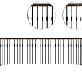 Metal Retro American Railing 3d model