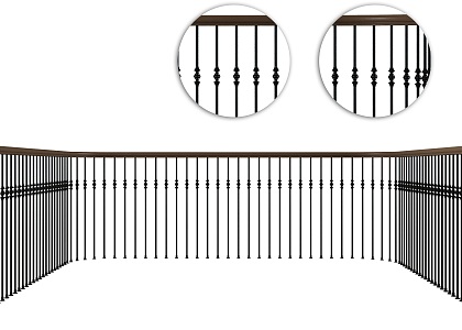 Metal Retro American Railing 3d model