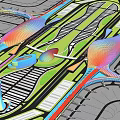 Modern Airport Layout Featuring Multiple Terminals Runways And Transport Links 3d model