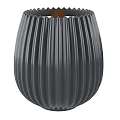 Minimalist White Ribbed Ceramic Vase With Smooth Surface For Home Decor 3d model