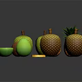 Fresh Tropical Fruits Featuring Whole And Cut Coconuts Jackfruits And Pineapples