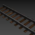 Train Moving Along Rustic Railroad Tracks With Wooden Ties And Steel Rails