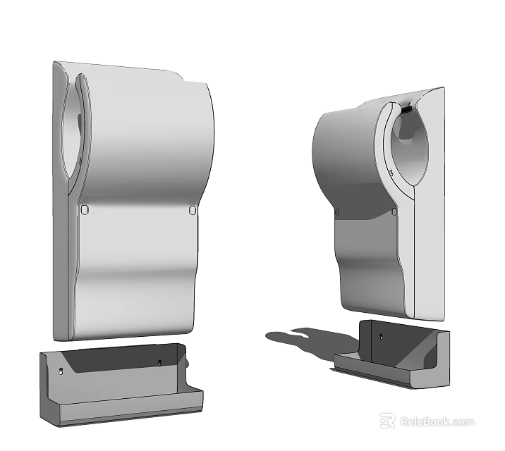 Commercial Equipment Mounting Brackets with Cylindrical Openings and Base Structure for Secure Installation 3d model 
