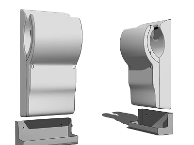 Commercial Equipment Mounting Brackets with Cylindrical Openings and Base Structure for Secure Installation 3d model