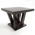 Dark Wooden Side Table With Square Top And Slanting Support Legs Design 3d model