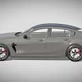 BMW Gray Sports Car With Black Roof Sporty Front Fascia And Red Brake Calipers