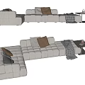 Modern corner sofa multiplayer corner sofa 3d model