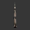 Detailed Space Rocket Model With Stages Displayed On Black Background