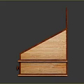Wooden Multi Tiered Storage Rack With Carved Top Wavy Shelves And Drawer