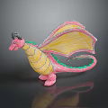 Game Movie Character Dragon With Pink Yellow Green Wings And Body Design