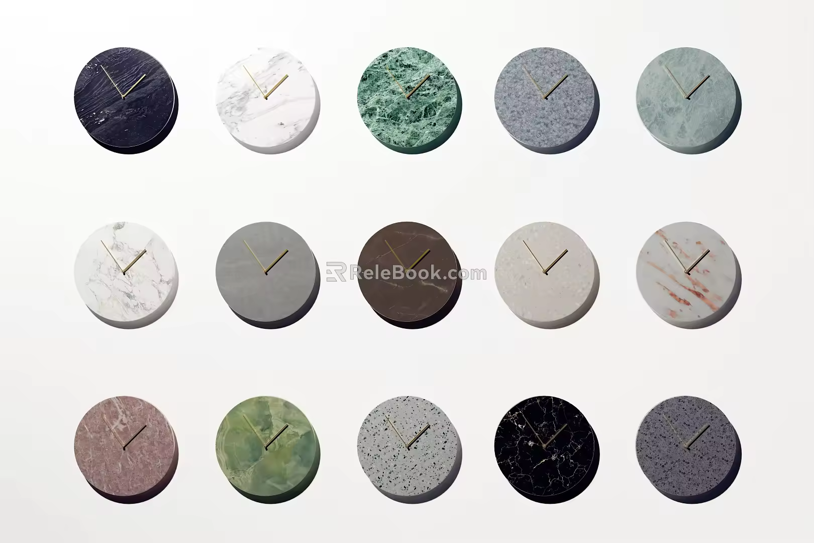 Modern Clock Simple Clock Wall Clock Marble Clock 3d model