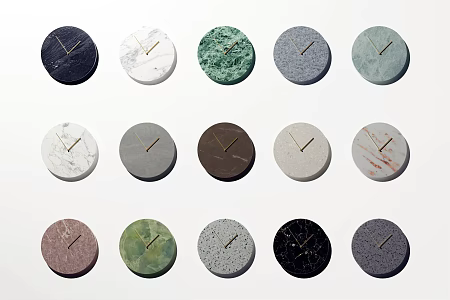 Modern Clock Simple Clock Wall Clock Marble Clock 3d model