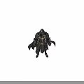 Game and Movie Character In Black Hooded Cloak With Ornate Armor Design