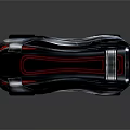 Silver Car With Red Roof Stripe Red Rims Streamlined Body And Reflective Finish