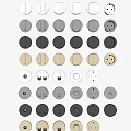 Modern switch circular strong and weak current switch panel socket combination creative art brand switch panel combination 3d model