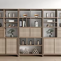 Bogu Shelf Bookshelf Decorative Cabinet Teapot Pine Tree Book Ornaments 3d model