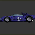 Blue Vintage Race Car With Number 22 Open Top And Streamlined Body
