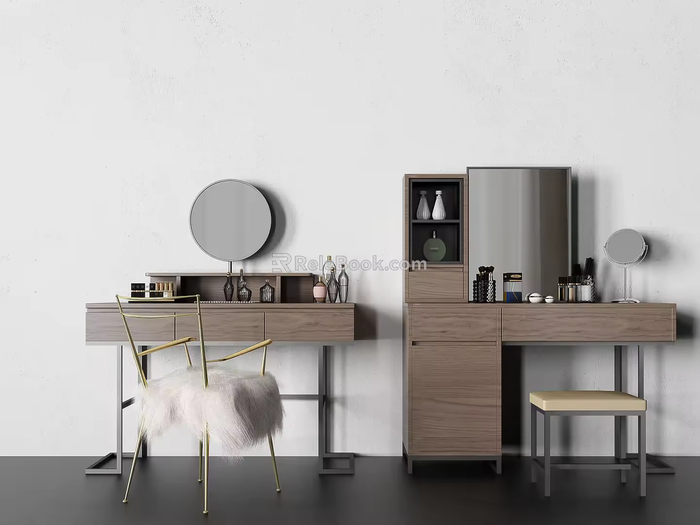 Modern Dressing Table Solid Wood Dressing Table 3d model