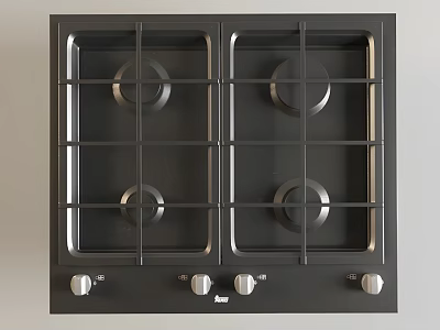 Multi-head gas stove kitchen supplies kitchenware gas stove 3d model