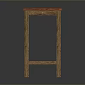 Simple Wooden Stool With Red Square Seat And Sturdy Legs Minimalist Design