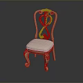 Elegant Golden Dining Chair With Carved Backrest Curved Legs And Light Padded Seat