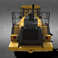 Yellow Heavy Duty Loader With Large Tires And Front Bucket Construction Vehicle