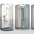 Stylish Glass Shower Enclosures with Modern Chrome Frames and Bathroom Accessories