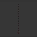 Shiny Metal Chain Hanging Vertically On Dark Background With Reflection