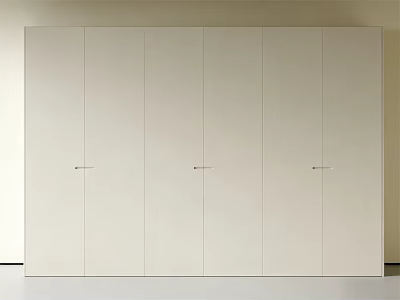 Modern White Wardrobe With Multiple Doors And Sleek Design For Interior 3d model