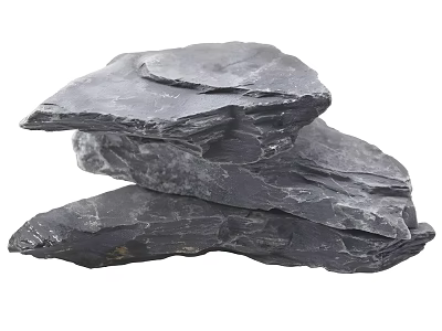 Natural Garden Ornament With Stacked Slate Stones For Outdoor Decor 3d model