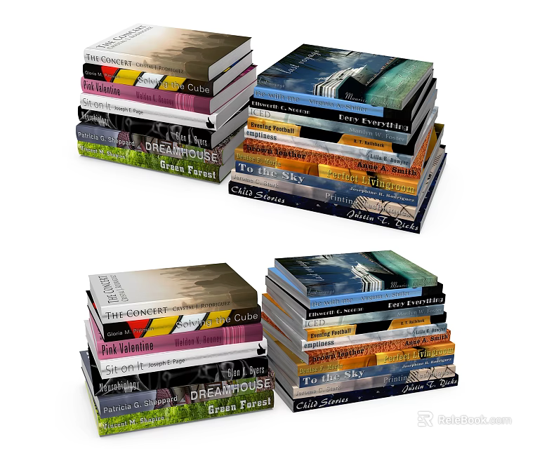 Technical Programming Books Collection Featuring Data Science Deep Learning And Coding Topics 3d model 